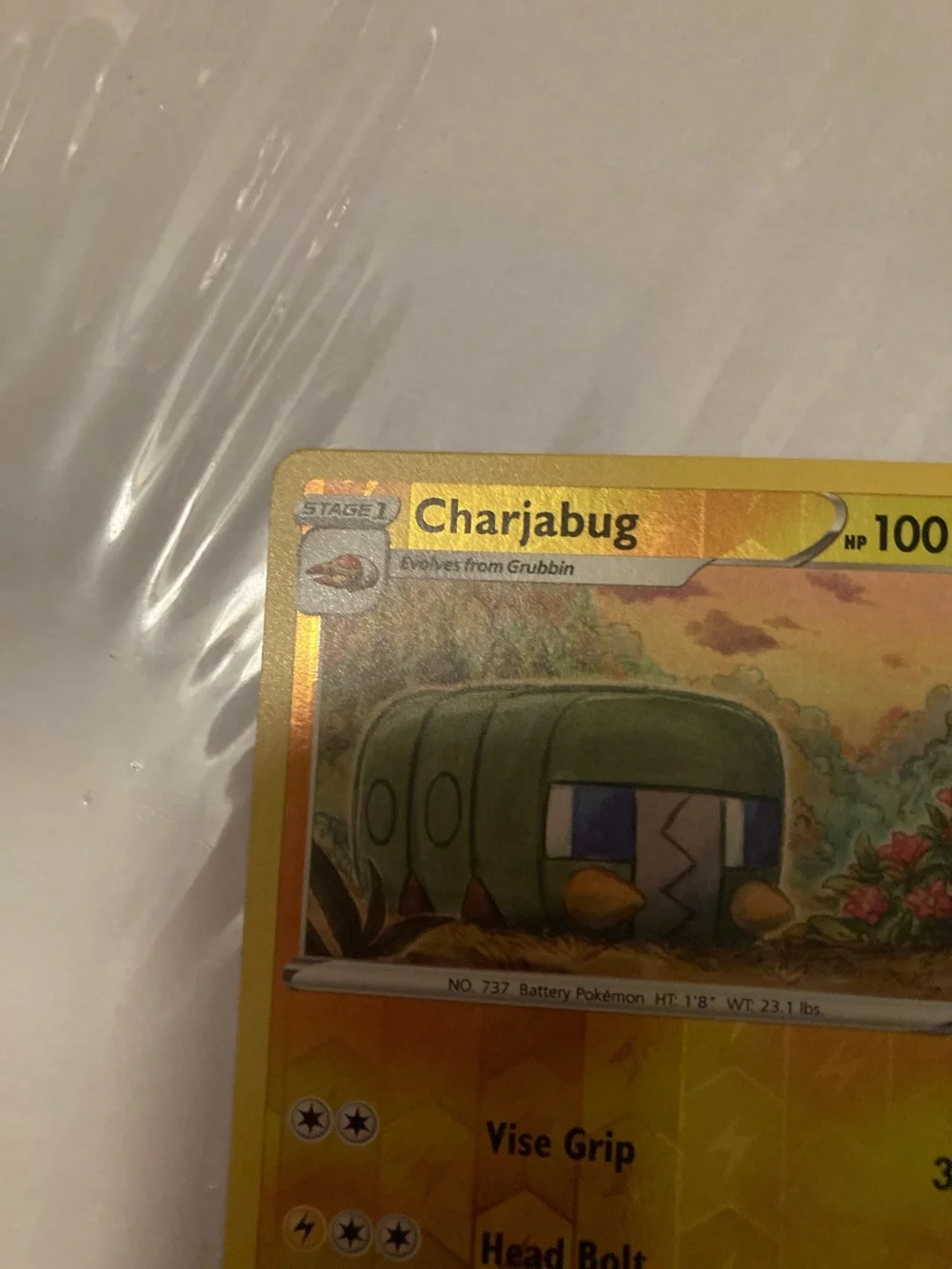Pokemon Charjabug Yellow Holographic Trading Card